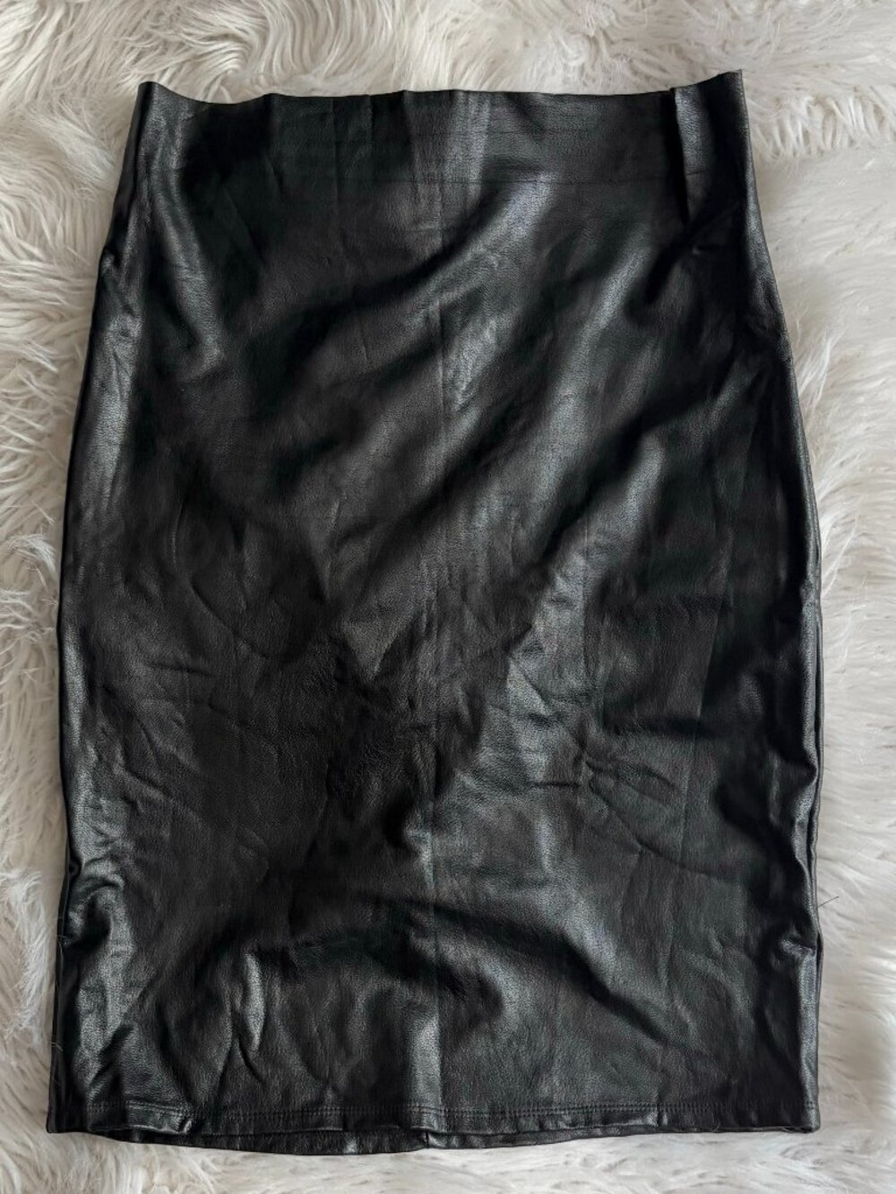 Commando Black Faux Leather Mini Pencil Skirt Size Large